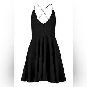 Strappy plunge neck skater dress. Never worn